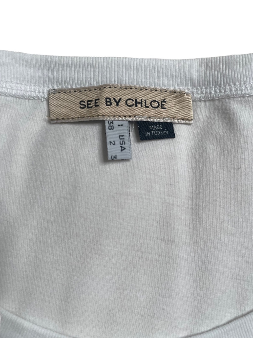 See By Chloe Banana Print A-Line T-Shirt Dress Cotton Pocket Dress White Yellow - Picture 5 of 6